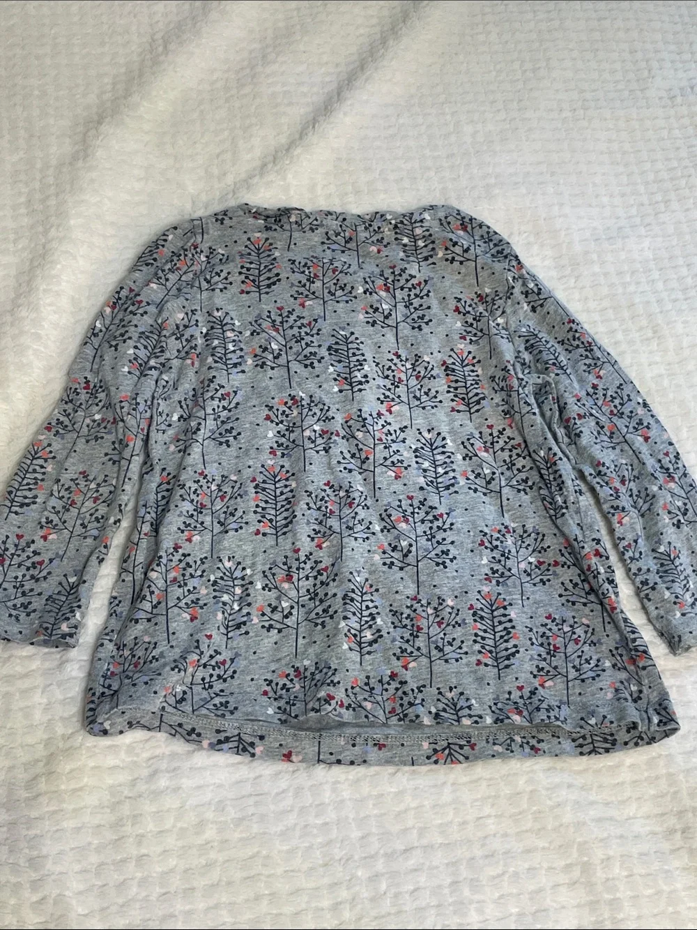 ❤️4 for $10 GAP Girls' Gray Floral Long-Sleeve Tee with Navy and Coral Accents